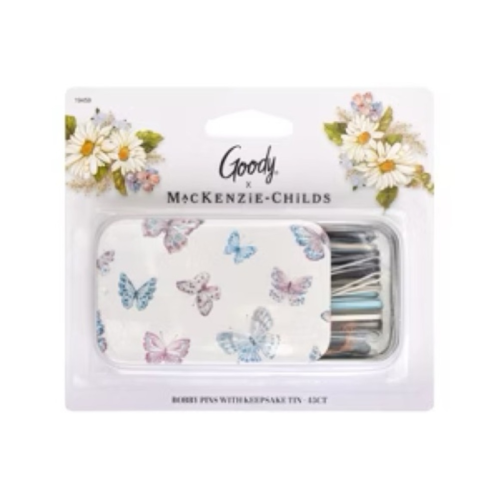 MacKenzie-Childs Floral Butterfly Bobby Pins with Keepsake Tin